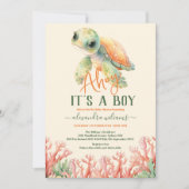 Es ist ein Junge unter der Meerwasserdusche Einladung (Vorderseite)