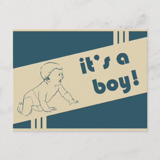 Es ist ein Junge: Vintage Ankündigung (Vorderseite)