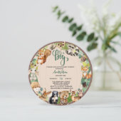 Es ist ein Junge Wald Tiere Wald Baby Dusche Einladung (Stehend Vorderseite)