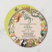 Es ist ein Junge Wald Tiere Wald Baby Dusche Einladung (Vorne/Hinten)