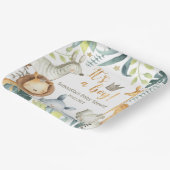 Es ist ein Junge Wild Giraffe Zebra Elephant Baby Pappteller (Gewinkelt)