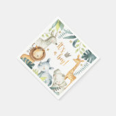 Es ist ein Junge Wild Giraffe Zebra Elephant Baby Serviette (Ecke)