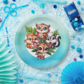 Es ist ein Junge | Woodland Creatures Babydusche Pappteller (Party)