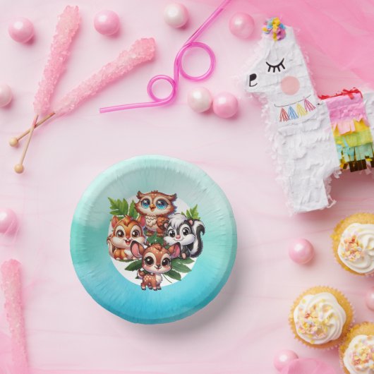 Es ist ein Junge | Woodland Creatures Babydusche Pappteller (Party)