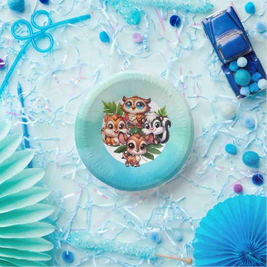 Es ist ein Junge | Woodland Creatures Babydusche Pappteller (Party)