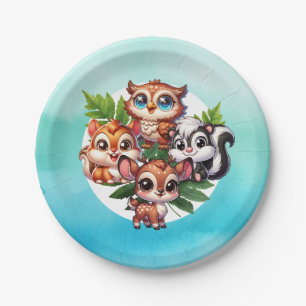 Es ist ein Junge Woodland Creatures Babydusche Pappteller