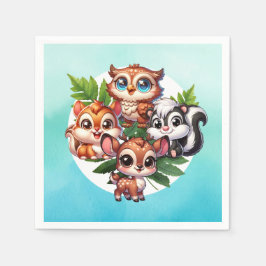 Es ist ein Junge | Woodland Creatures Babydusche Serviette