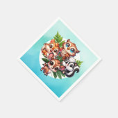 Es ist ein Junge | Woodland Creatures Babydusche Serviette (Ecke)