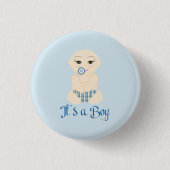 Es ist ein Junge Zitat in Blue Design Button (Vorderseite)