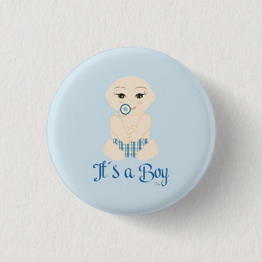 Es ist ein Junge Zitat in Blue Design Button (Vorderseite)