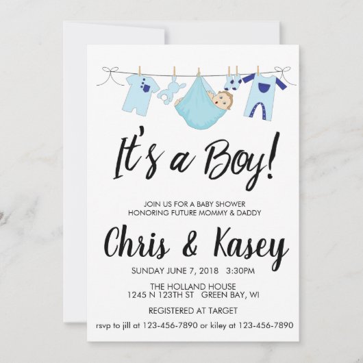 Es ist ein Junge zu träumen Einladung (Vorderseite)