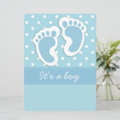 Es ist ein Jungen-Baby-Abdrücke Einladung (Stehend Vorderseite)