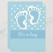 Es ist ein Jungen-Baby-Abdrücke Einladung (Vorne/Hinten)