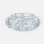 Es ist ein Jungen-Baby-Duschen-Papier-Teller Pappteller (Schrägansicht)