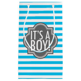 Es ist ein Jungen-blaue Streifen und Holzkohle Kleine Geschenktüte