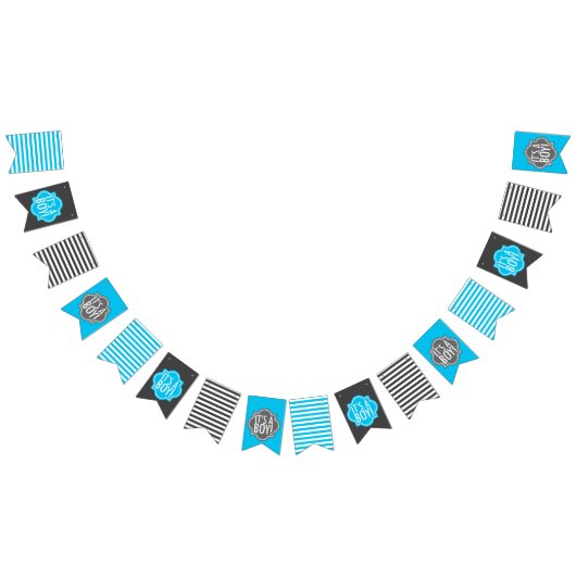 Es ist ein Jungen-blaue und graue Wimpelkette (Alle)