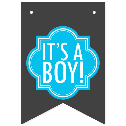 Es ist ein Jungen-blaue und graue Wimpelkette (Zweite Fahne)