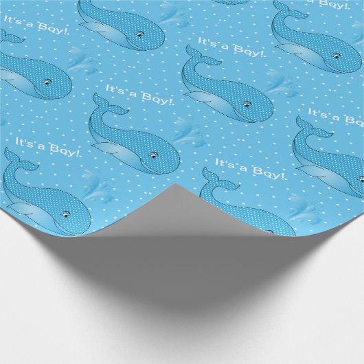 Es ist ein Jungen-blaues Baby-Wale Geschenkpapier (Ecke)