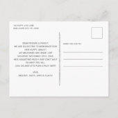 Es ist ein Jungtier-Welpenhund Ankündigungspostkarte (Rückseite)