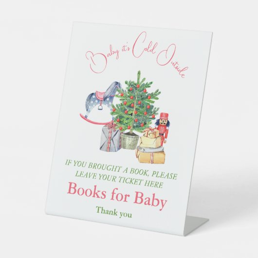 Es ist ein kaltes Outside Winter Girl Book für Bab Sockelschild (Vorderseite)