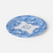 Es ist ein Kinderwort Camouflage Babydusche Pappteller (Schrägansicht)