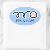 Es ist ein kleiner Junge | Große ovale Baseballauf Ovaler Aufkleber (Tasche)