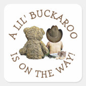 Es ist ein kleines Cowboy-Baby-Aufkleber Quadratischer Aufkleber (Vorderseite)