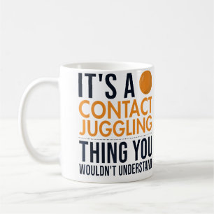 Es ist ein Kontaktjonglierding Ball Jongleur Konta Kaffeetasse