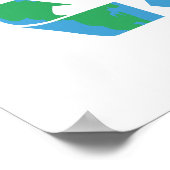 Es ist ein leicht zu begehendes grünes Recycle-Sym Poster (Ecke)