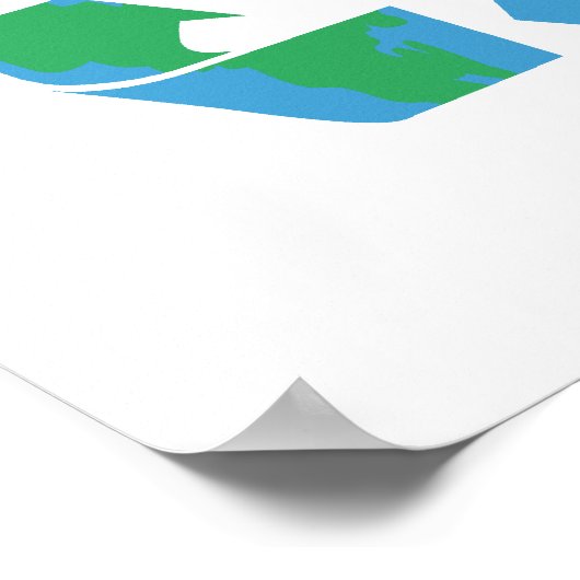 Es ist ein leicht zu begehendes grünes Recycle-Sym Poster (Ecke)