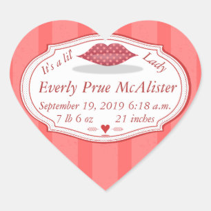 Es ist ein Lil' Lady Hipster Vintag Retro Baby Gir Herz-Aufkleber