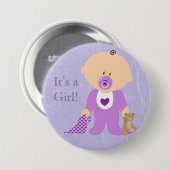 Es ist ein Lila Baby-Knopf für Mädchen Button (Vorne & Hinten)