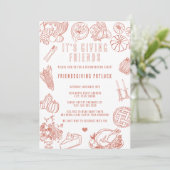 Es ist ein lockeres Friendsgiving-Potluck für Freu Einladung (Stehend Vorderseite)