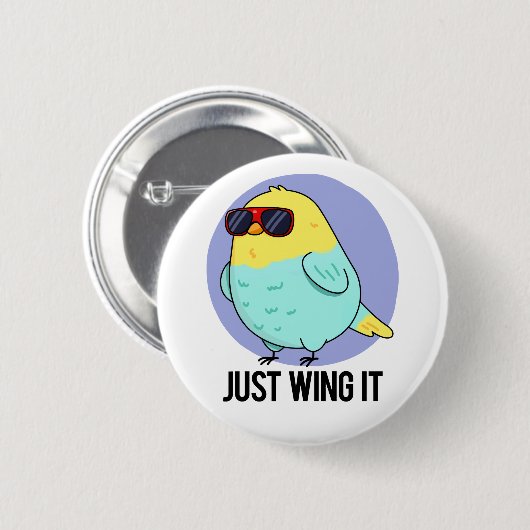 Es ist ein lustiger Vogelpuffer Button (Vorne & Hinten)