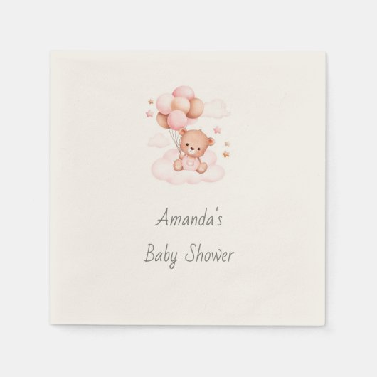 Es ist ein Mädchen, Achtung! Babydusche Napkins Serviette (Vorderseite)