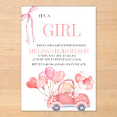 Es ist ein Mädchen! Acryleinladungen (Vorderseite)