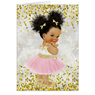 Es ist ein Mädchen Afro-Puffs-Baby-Ballerina-Baby-
