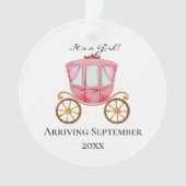Es ist ein Mädchen! Ankündigung der Pink Carriage Ornament (Vorderseite)