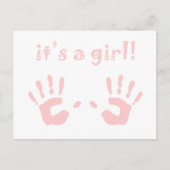 Es ist ein Mädchen : Ankündigung von Handdrucken f (Vorderseite)