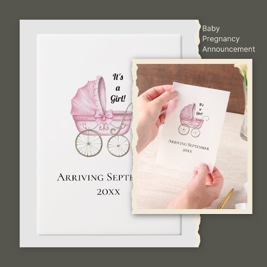 Es ist ein Mädchen! Ankündigung von Pink Baby Preg