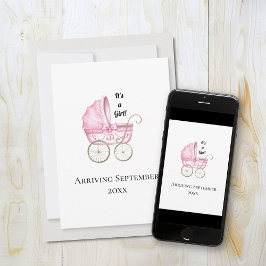 Es ist ein Mädchen! Ankündigung von Pink Baby Preg