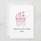 Es ist ein Mädchen! Ankündigung von Pink Baby Preg (Vorderseite)