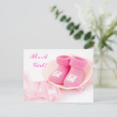 Es ist ein Mädchen! Ankündigungskarte Ankündigungspostkarte (Stehend Vorderseite)