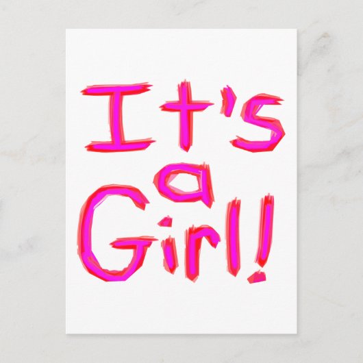 Es ist ein Mädchen! Ankündigungspostkarte (Vorderseite)