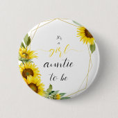 Es ist ein Mädchen! Aquarellblume Button (Vorderseite)