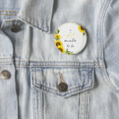 Es ist ein Mädchen! Aquarellblume Button (Beispiel)