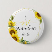 Es ist ein Mädchen! Aquarellblume Oma-to-be Button (Vorderseite)