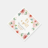 Es ist ein Mädchen! Aquarellblütendusche Napkins Serviette (Ecke)