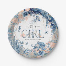 Es ist ein Mädchen! Aquarelldusche unter dem Meer