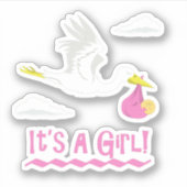 Es ist ein Mädchen! Aufkleber (Vorderseite)